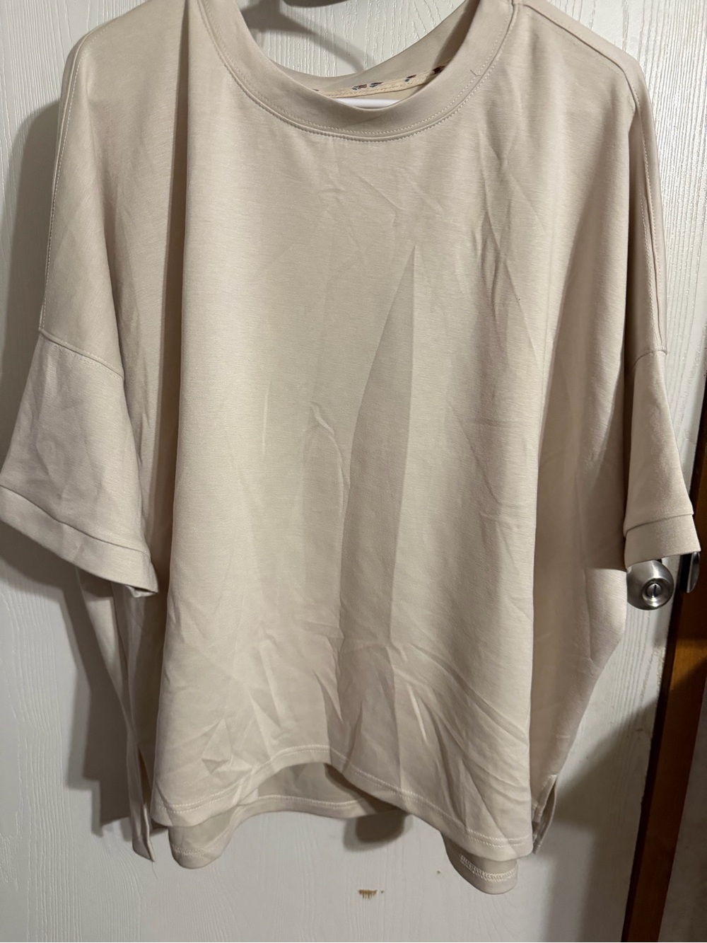 Umgee NWT Cream Oversized Dolman Sleeve Tee Top PTP 30